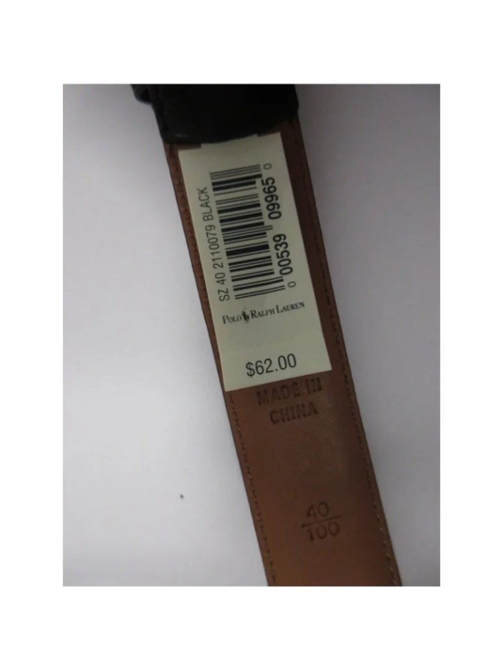 VGT Polo Ralph Lauren Belt 40 Genuine Leather Brass Buckle Dress Y2K